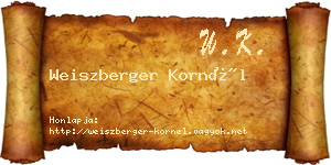 Weiszberger Kornél névjegykártya